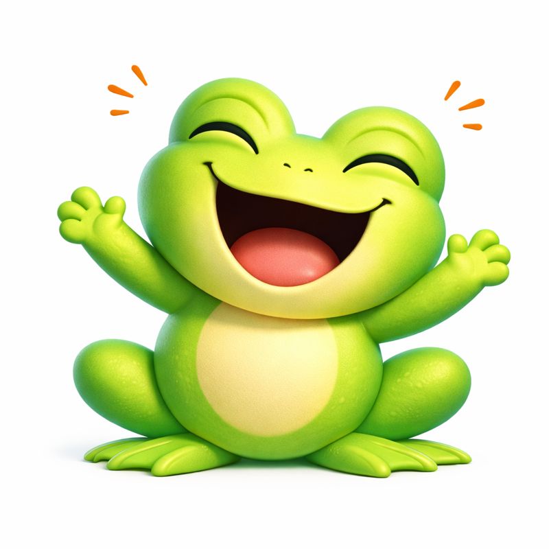 AI-transformed 3D render of the frog friend