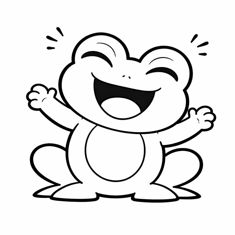 Child's pencil sketch of a frog friend