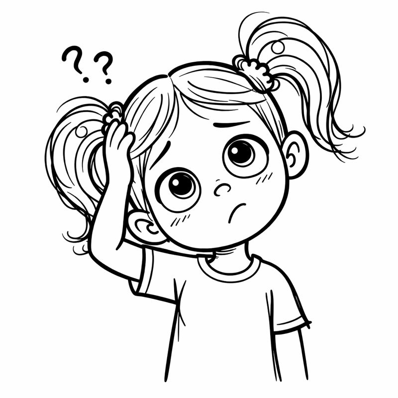 Child's pencil sketch of a girl friend