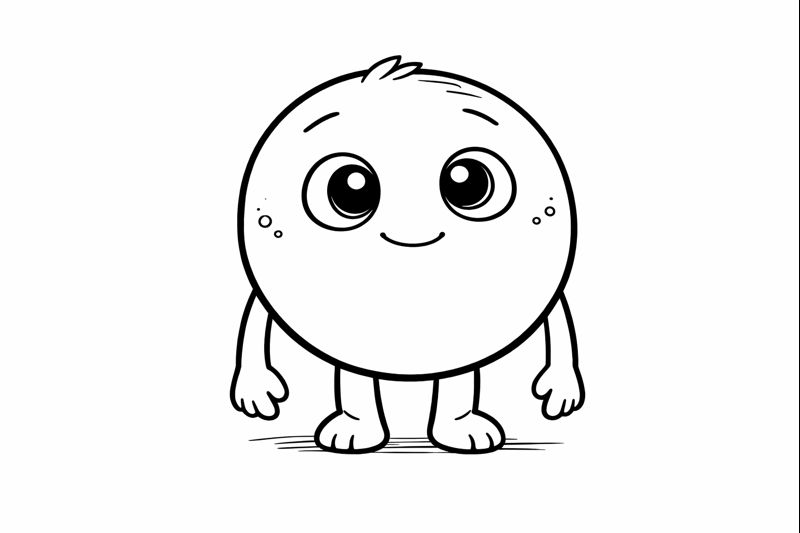 Child's pencil sketch of a potato friend